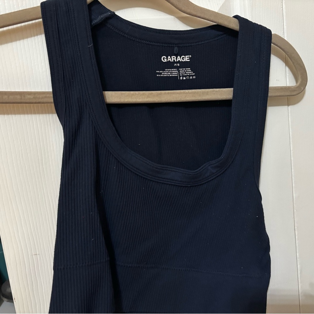 Garage Fitted Blue Tank Top